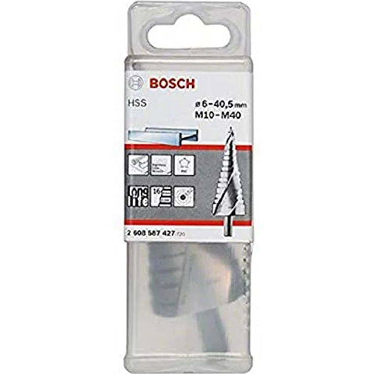 Bosch Accessories 2608587427 HSS Stufenbohrer, 6-38.5 mm und 6-40.5 mm, M10-M40, 3-Flächenschaft, Gesamtlänge 125.5 mm, 1 St. – Bild 2