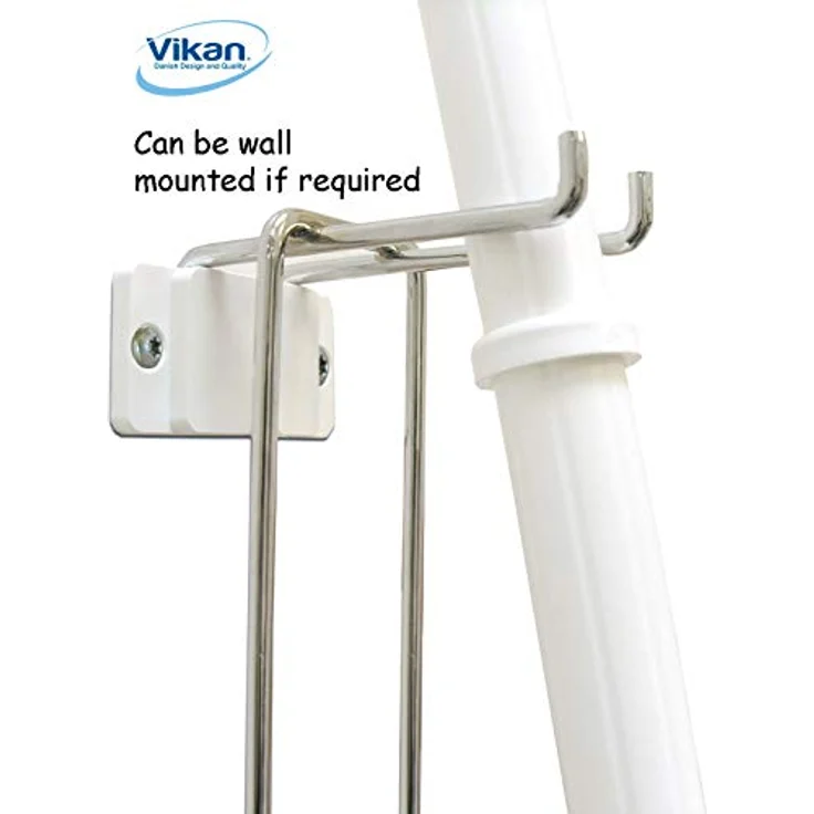 Vikan - Hygiene - Toilettenbürste - Mit Halterung und Wandhalter - Mittlere Borsten - Weiß – Bild 4