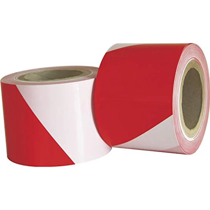 Foltec 975ABHDPE Absperrband, rot-weiß, 75mm x 500m, 35µ Stärke