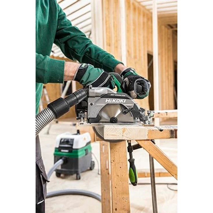 HIKOKI Akku Kreissäge C3606DB (36V, Brushless, Sägeblatt Ø: 165mm, Sägeblattbohrung Ø: 20 mm, Gehrungsschnitte von/bis: -5° bis 45°, Max. Sägeleistung bei 90°: 66mm) Plus Zubehör, OHNE Akku, Ladegerät – Bild 2