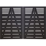 Plus Doppeltor Silence 200 x 140 cm, Sichtschutztor aus FSC-zertifiziertem Holz, Schwarz RAL 9005