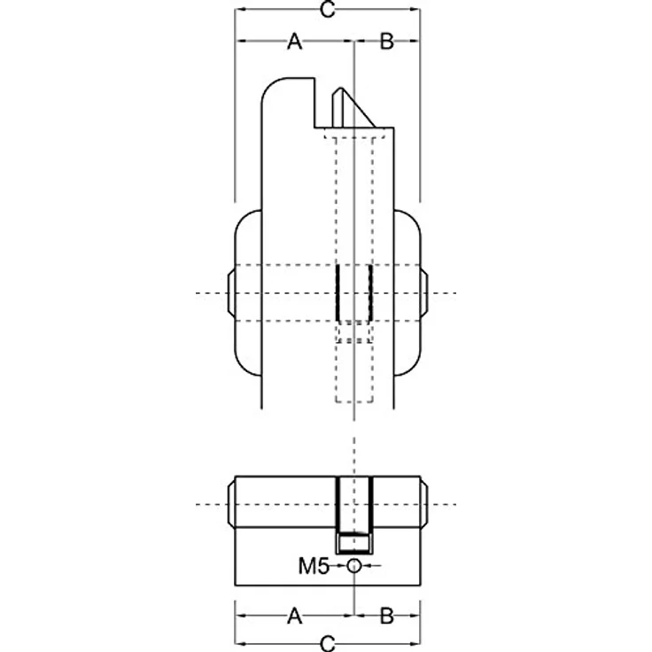 BKS Profildoppelzylinder PZ 8800 45/50 mm, Türschloss + Schließzylinder, 3 verschiedene Schlüssel, Messing vernickelt – Bild 2