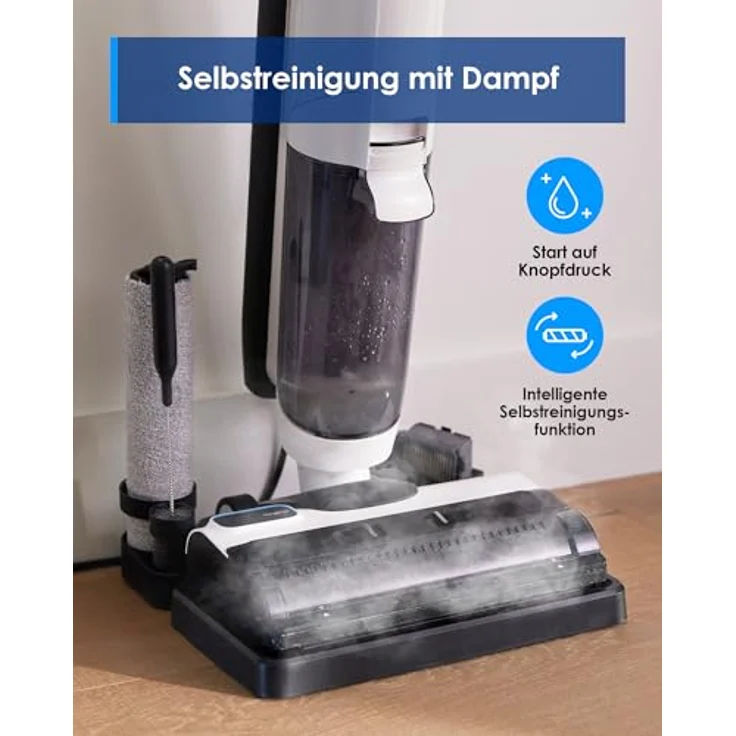 Tineco Floor ONE S5 STEAM Smart Nass-Trocken-Staubsauger, LED Anzeige iLoop Selbstreinigung Wischsauger Dampfreiniger für Hartböden, Klebrige Verschmutzungen – Bild 5