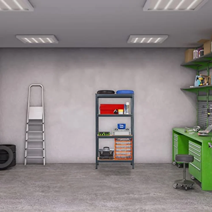 relaxdays Schwerlastregal mit 4 Ebenen anthrazit, variabel aufbaubar, Gesamttraglast 280 kg – Bild 2