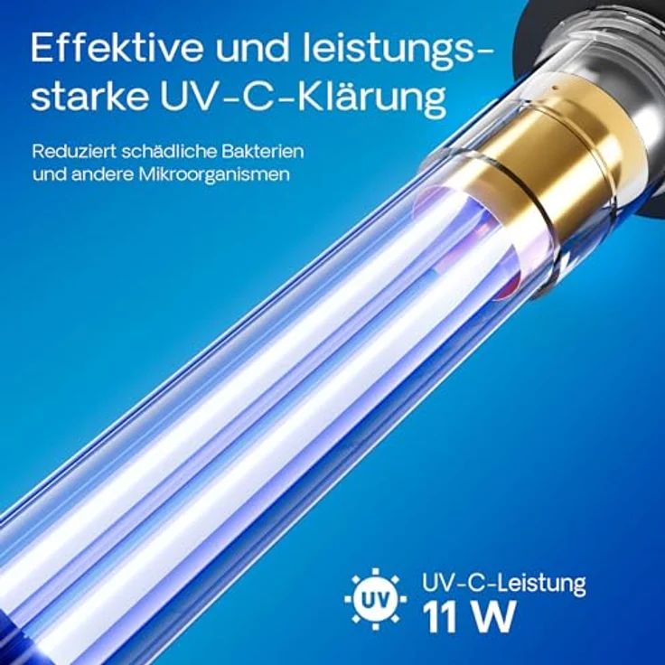 Wiltec SunSun CUF-5800 Springbrunnenpumpe mit eingebautem UVC-Teichklärer, 5200 l/h, Pumpe mit Fontäne, 55 W, blau – Bild 7