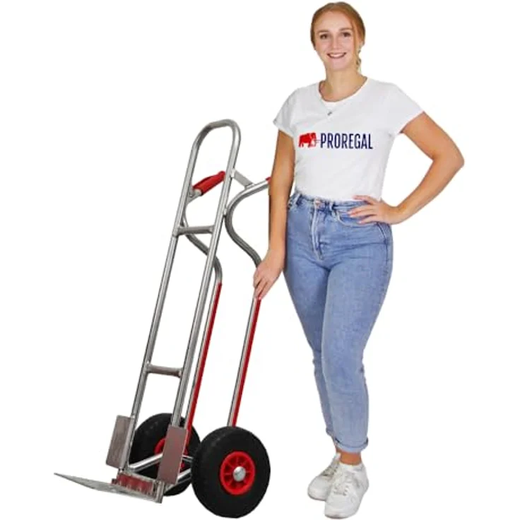 PROREGAL® Sackkarre RAGNAR mit klappbarer Schaufel 250kg Tragkraft Blau – Bild 2