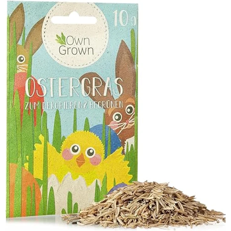 OwnGrown Ostergras Grün Samen, 10g für Dekoration und Katzengras-Anzucht, geeignet für Fensterbank, Balkon, Topf und Schale – Bild 1