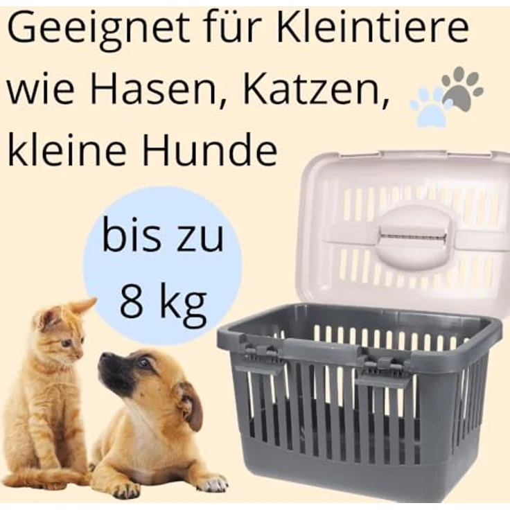 GarPet Transportbox Oben Öffnen Hunde Katzen Kleintier Transport Box Katzenbox Hundebox Open Top Stressfrei Dachöffnung, Blau – Bild 4
