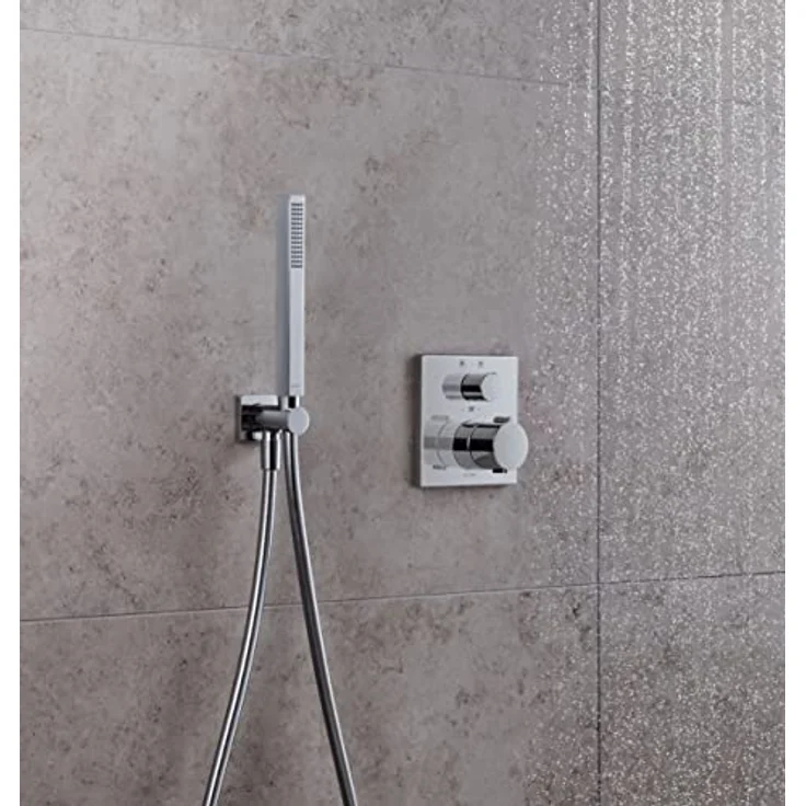 Duravit MinusFlow Stabbrause eckig, Duschbrause mit Rain-Strahl und 9.50 l/min Durchfluss, chrom – Bild 6
