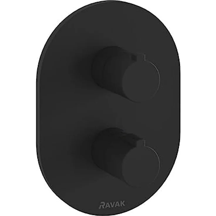 RAVAK Thermostat Unterputz Badarmatur CR 063.20BL, für 2 Funktionen, schwarz, geeignet für Badewannen und Duschabtrennungen – Bild 1