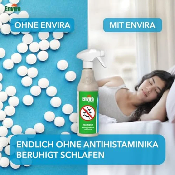 Envira Anti-Milbenspray - Milbenspray für Matratzen mit Langzeitwirkung - Geruchlos & Auf Wasserbasis (500 ml (3er Pack)) – Bild 2