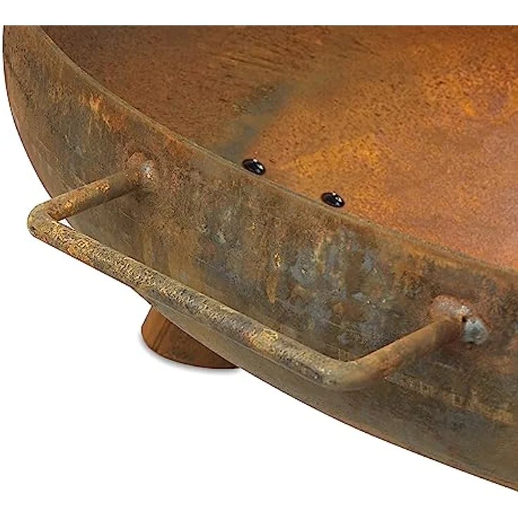 BBQ-Toro Feuerschale Ø 70 cm | Rostoptik | Outdoor Feuerstelle mit DREI Standbeinen und Zwei Griffen | Feuerschalen für den Garten, Brennschale, Garden Fire Pit, Fire Bowl, Feuerwanne – Bild 5