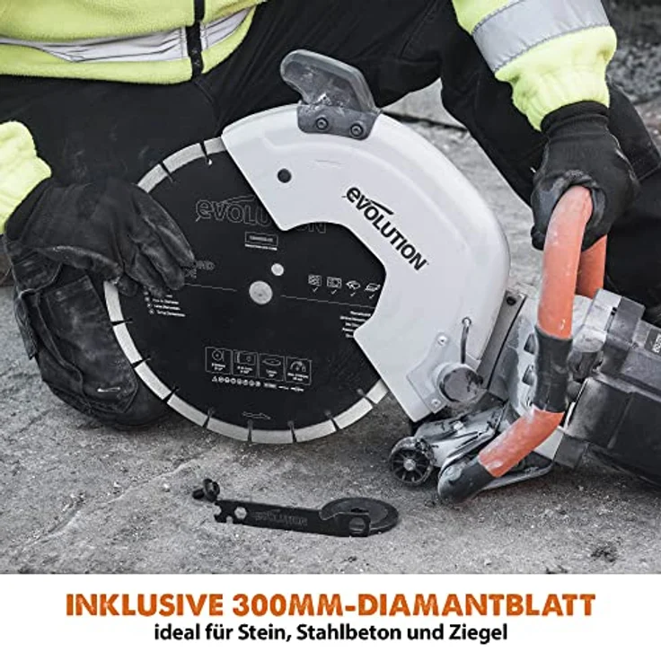 Disc - Cutter Evolution R300DCT 300 mm Betonsäge - 2400W Motor, kein Benzin, 115 mm Schnitt – Bild 10