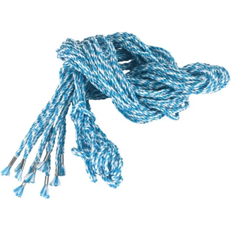 Dresselhaus Kerbl Gerüststrick 250cm Strick 10 Stück 29577 Seil (10-tlg), Blau/Weiß, Polypropylen, 4-schäftig, mit Klammer an den Strickenden