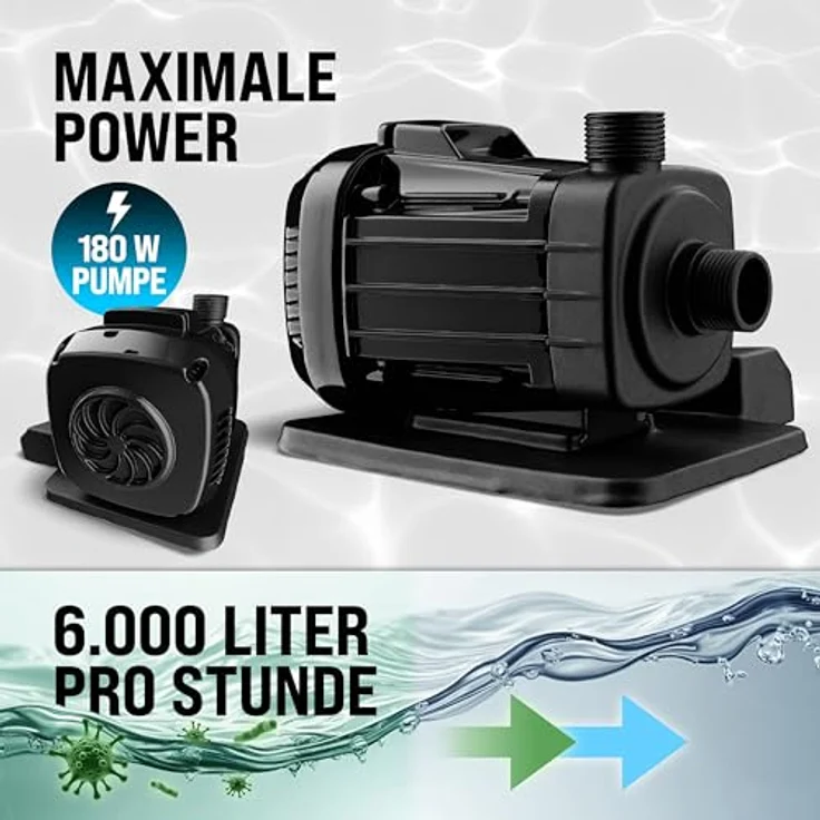 monzana Sandfilteranlage MZPP100, 5000 L/h, für Pools bis 20.000 L, inkl. Filterbälle, 7-Wege-Ventil, schwarz/blau – Bild 2