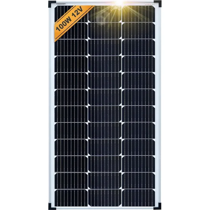 enjoy solar Monokristallines Solarmodul 100W 12V, PERC/TOPCon, für Garten und Wohnmobil, TÜV zertifiziert, wetterfest