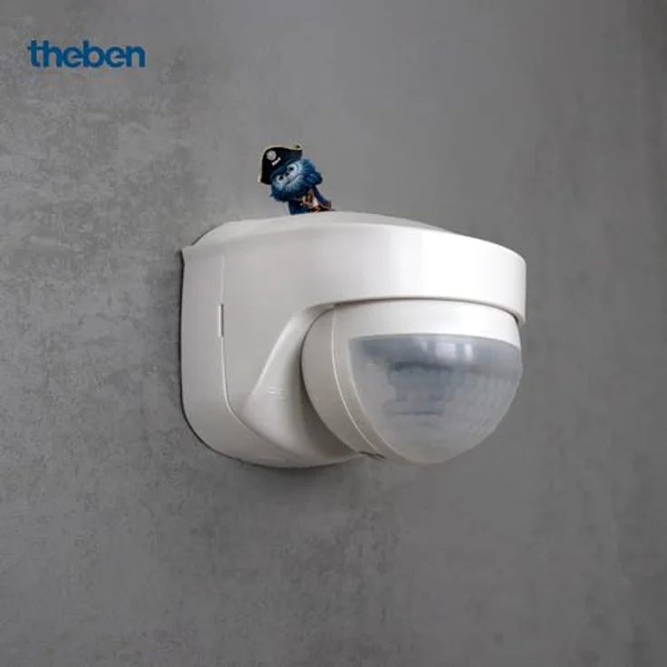 Theben PIRA to AP Bewegungsmelder, IP 55, halbrund 180°, Erfassungsbereich bis 12 m, Nachlaufzeit 5 s - 15 min, Wandmontage Aufputz, Exit-On, Unterkriechschutz – Bild 4