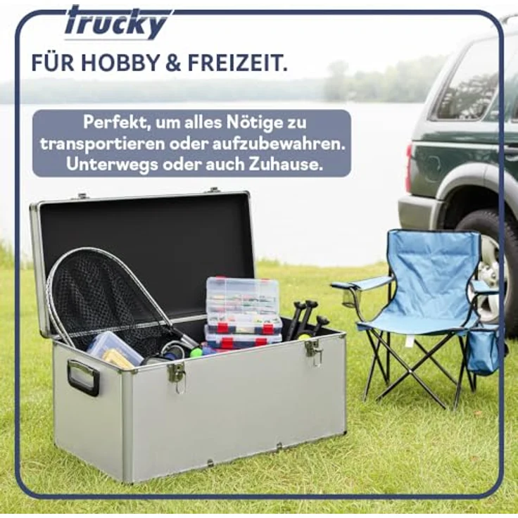 Trucky Aluminium 3er Set Boxen, abschließbare Werkzeugkisten mit 200 Litern Stauraum, silber – Bild 5