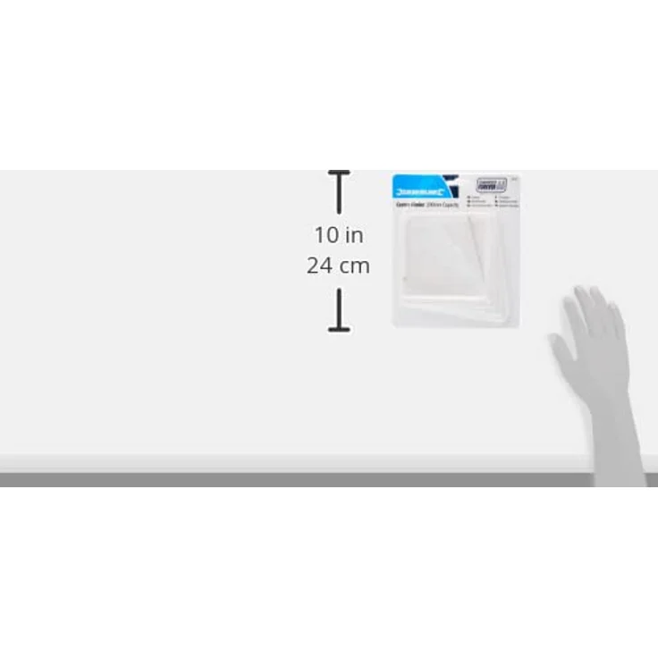 Silverline 380687 Zentrierwinkel Kapazität: 200 mm, transparenter Kunststoff, reduziert Verschnitt – Bild 4