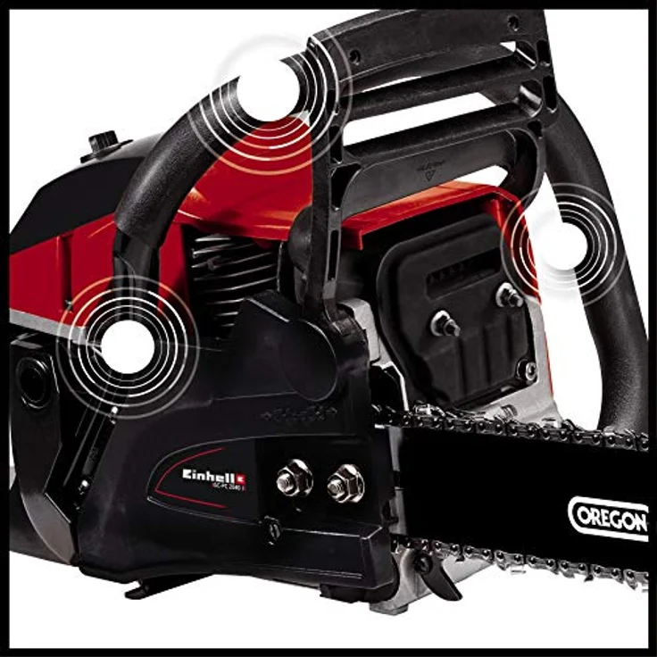 Einhell Benzin Kettensäge GC-PC 2040 I - 2 kW, 40 cm Schwertlänge, 21 m-s Schnittgeschwindigkeit, automatische Kettenschmierung, inkl. Schwertschutz – Bild 4