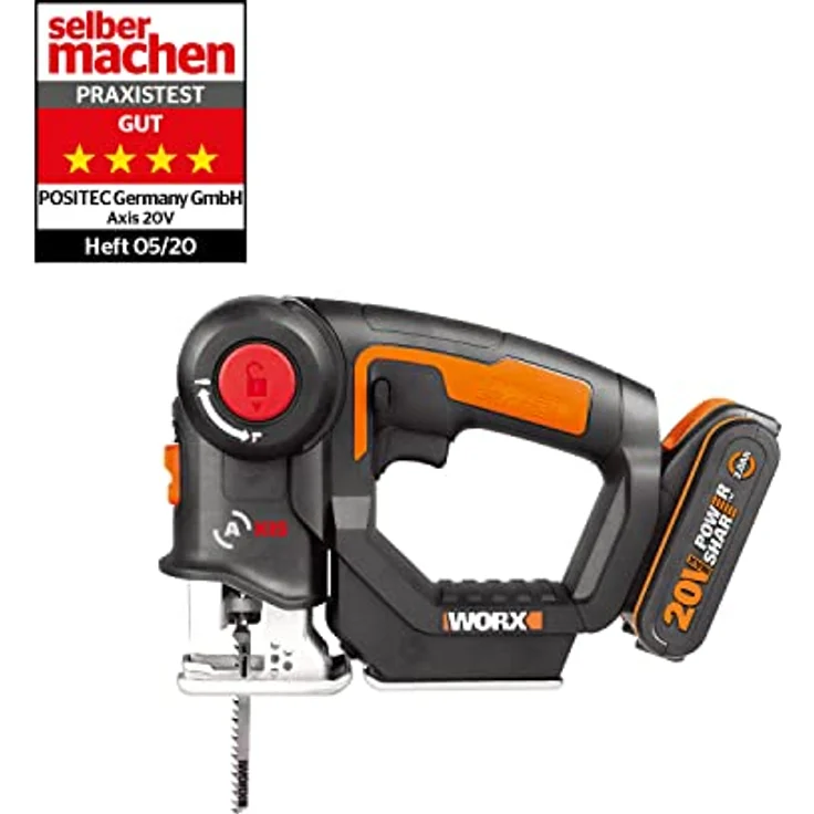 Worx WX550 Axis Akku-Multisäge ? Profi Pendelhub-Stich- und Säbelsäge ? Ideale 2 in 1 Säge für Holz, Stahl & PVC ? PowerShare kompatibel – Bild 2