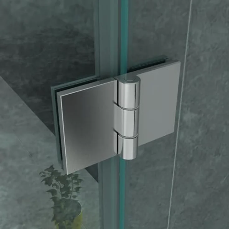 BELVIT Duschkabine 80 x 120 x 195 cm, Drehtür mit Festpaneel und Seitenwand, 8 mm Sicherheitsglas mit Nanobeschichtung, Chrom Klarglas – Bild 5