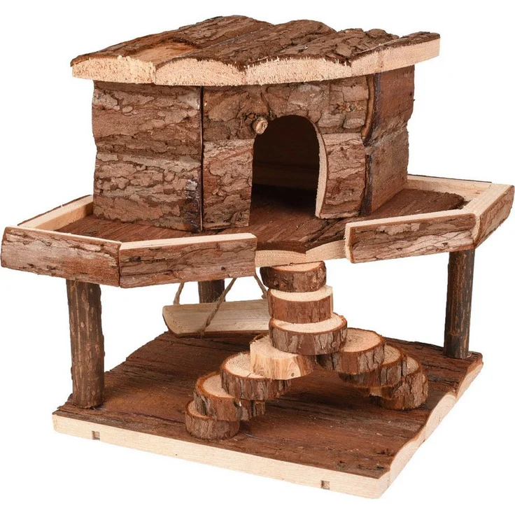 Flamingo Nagerhaus Holzhaus Hansy, 20 x 20 x 20 cm, ideal für Kleintiere