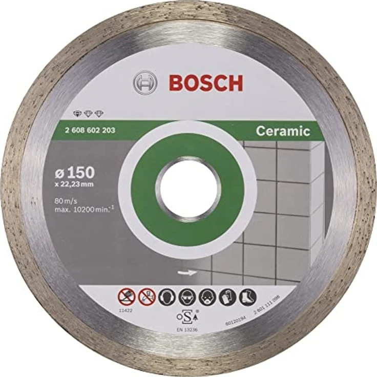 Bosch Professional Diamanttrennscheibe Standard für Ceramic, 150 x 22,23 x 1,6 x 7 mm, 1-er Pack, 2608602203 – Bild 4