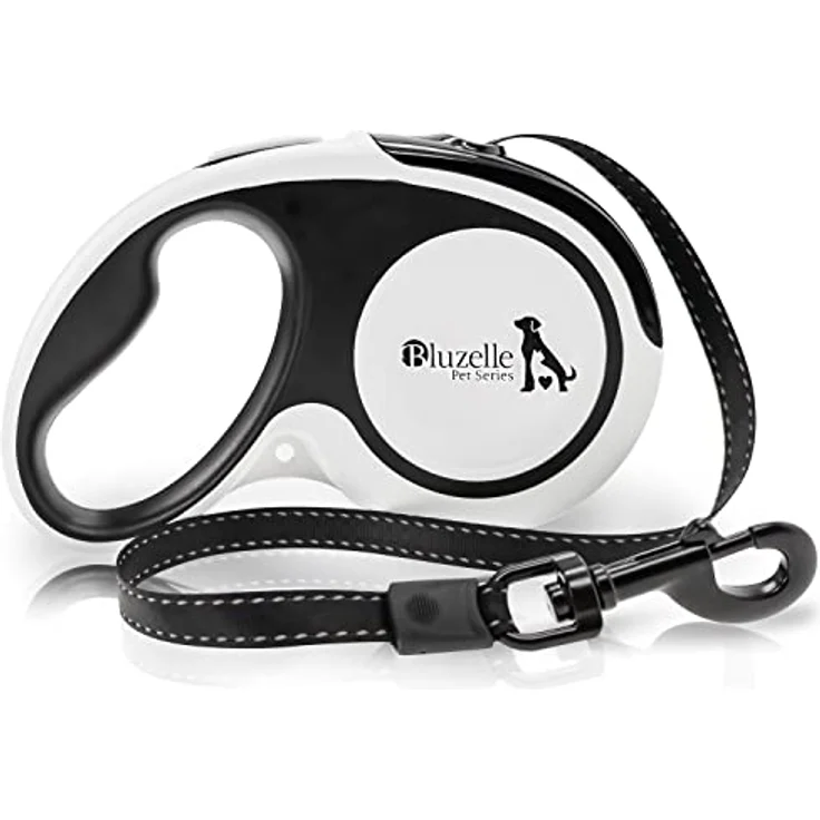 Bluzelle Hundeleine (L, Hund, Spazieren), Halsband + Leine mit reflektierendem Gurt in Schwarz – Bild 1