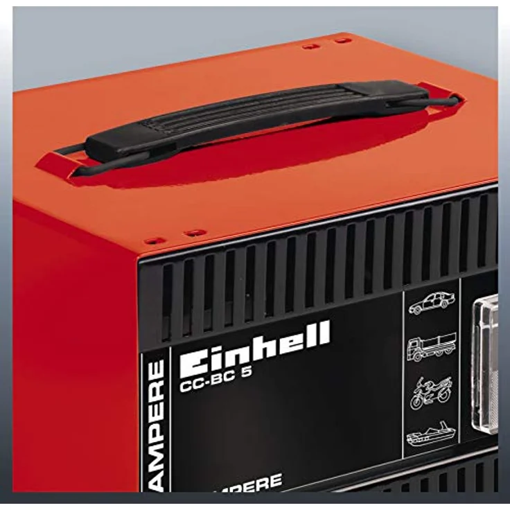 Einhell Batterie Ladegerät CC-BC 5 (für Batterien von 16 bis 80 Ah, 12 V Ladespannung, eingebautes Amperemeter, Tragegriff) – Bild 6