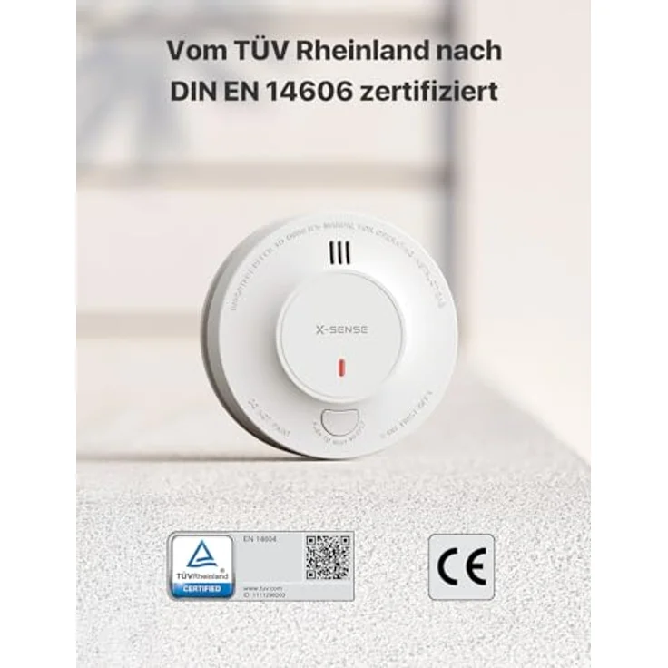 X-SENSE SD2J0AX Rauchmelder, mit 10-Jahres-Batterie und Batteriewarnung, fotoelektrischer Sensor – Bild 2