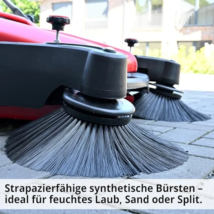 Hecht Handkehrmaschine 8105, 105 cm Arbeitsbreite, 2 x Ø 350 mm Bürsten, 48L Behälter, 3800 qm/h Flächenleistung, ergonomischer Führungsholm – Bild 4