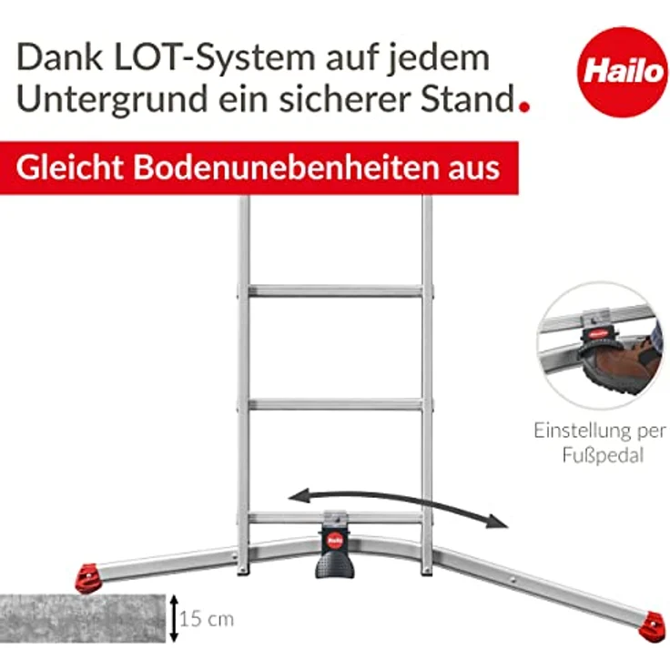 Hailo Sprossenschiebeleiter S110 Pro, Trittleiter mit 2x12 Sprossen – Bild 7