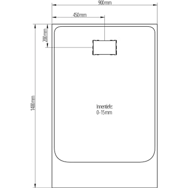 Schulte Duschwanne DWM-Tec Midra, 140x90 cm, Komplettset inkl. Ablauf und Füßen, rutschfest Klasse B, Weiß, extra flach – Bild 2