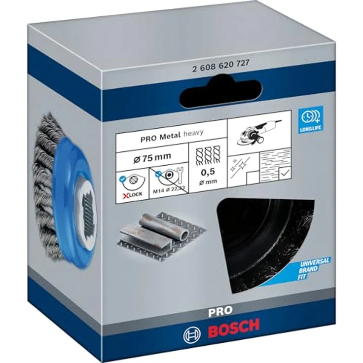 Bosch Professional gezopfte Topfbürste Heavy (für Metall, X-LOCK, Ø 75 mm, Drahtstärke 0,5 mm, für Ø125 mm) - Preisvergleich – Bild 5