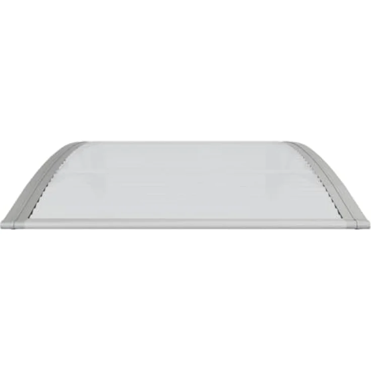 vidaXL Markise Türvordach Grau und Transparent 100x75 cm Polycarbonat (1-St) - Wetterfestes Vordach aus langlebigem Polycarbonat - Preisvergleich – Bild 4
