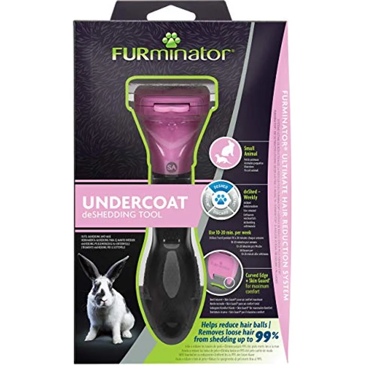 FURminator deShedding-Tool Kleintier - Kleintierbürste für Kaninchen, Nager & Co. zur Entfernung der Unterwolle - Verbessertes Design – Bild 2