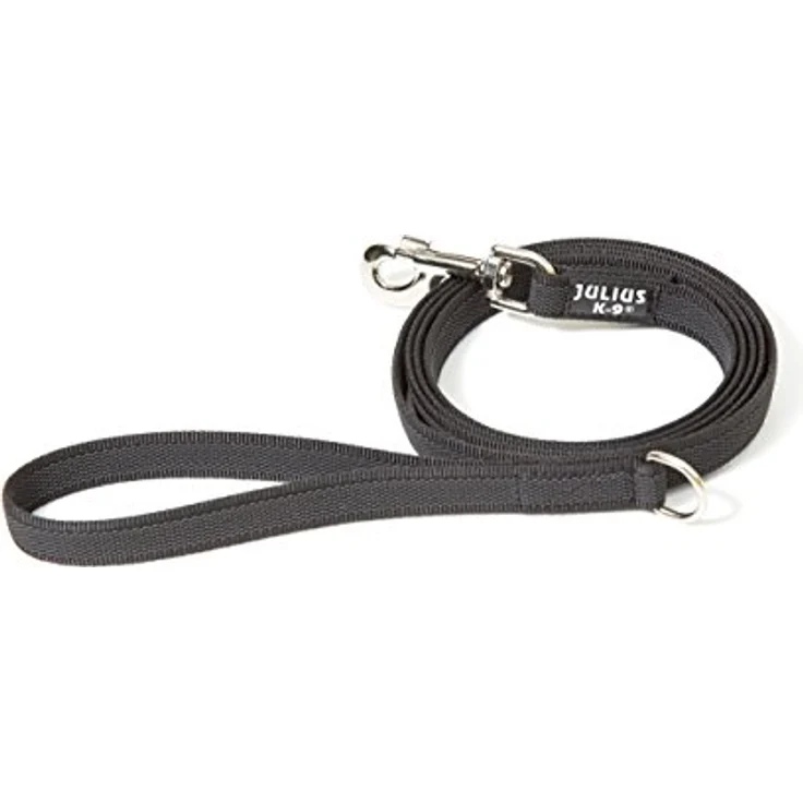 JULIUS K-9 IDC Color & Gray gumierte Leine, strapazierfähiger Textilstoff, 20 mm x 1,8 m, Schwarz-Grau – Bild 5