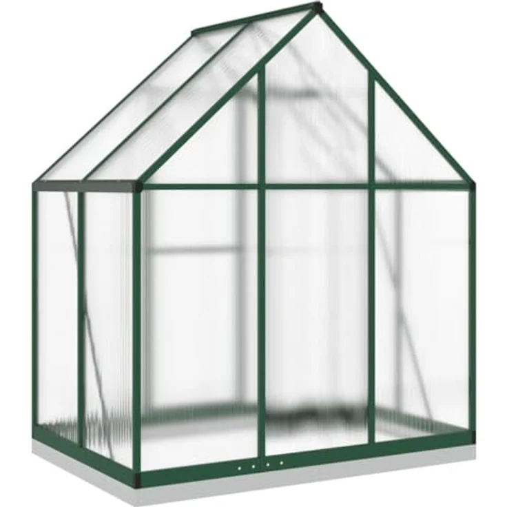 vidaXL Gewächshaus mit Fundamentrahmen Grün 169x114x202 cm Aluminium, UV-beständige Platten, langlebig – Bild 5