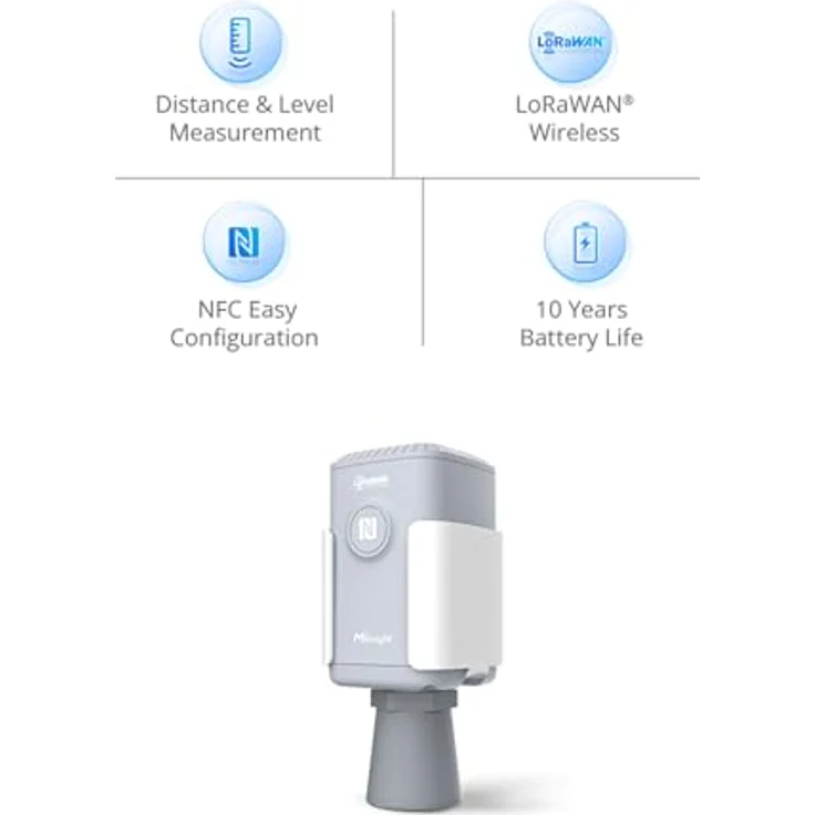 Milesight EM500-UDL-W100, Bewegungsmelder mit Ultraschall-Technologie, Reichweite bis 10 m, LoRaWAN, für Hochwasserüberwachung und Füllstandserfassung – Bild 2
