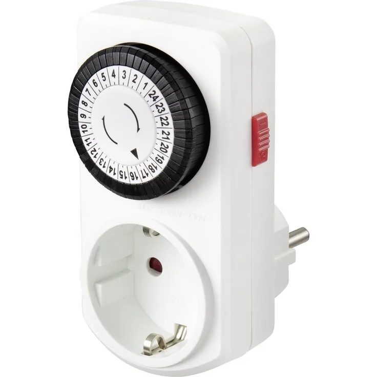 Sygonix Zeitschaltuhr Sygonix SY-5042668 Steckdosen-Zeitschaltuhr analog Tagesprogramm 368 mit erhöhtem Berührungsschutz