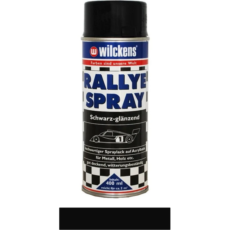 Wilckens Farben Rallye Spray, 400 ml Sprühlack in Schwarz glänzend