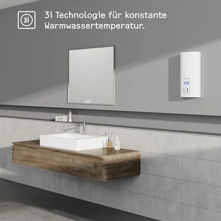 STIEBEL ELTRON Elektronischer Durchlauferhitzer DEL 18/21/24 Plus, gradgenaue Wunschtemperatur, LCD Display, ECO-Modus, 236739 – Bild 2
