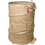 NOOR Jute Pop-Up Sack 100L (Größe M, Ø 45x60 cm) I Gartenabfallsack selbststehend I Faltbarer Laubsack I Gartensack für Schrebergärten, zum Ernten, Lagern & Transportieren von Gartenabfällen