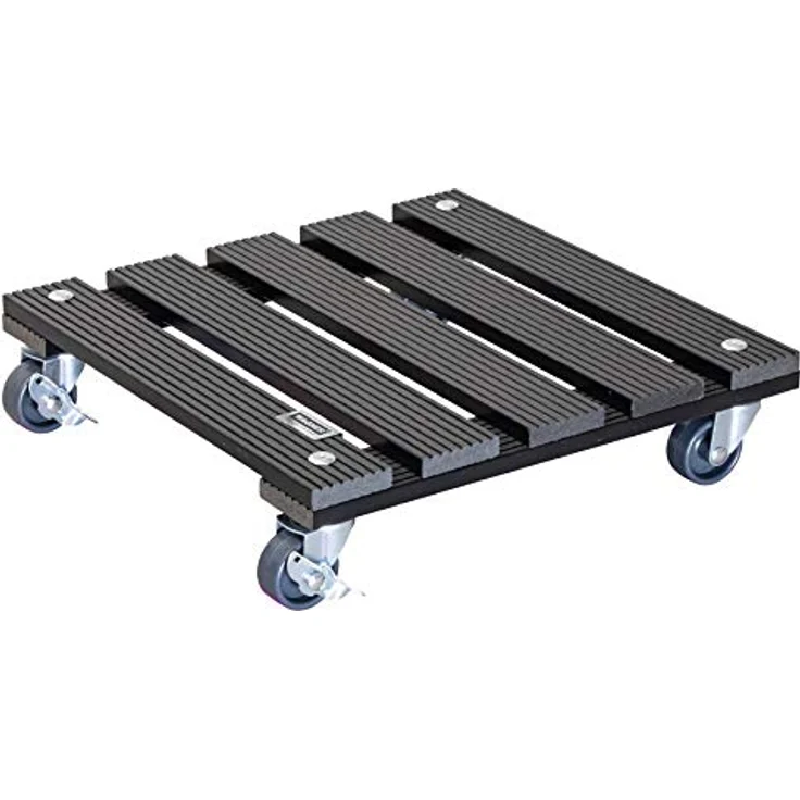 WAGNER Pflanzenroller WPC 29x29 cm I Pflanzenroller & Blumenroller für Außenbereich + Innenbereich, anthrazit I Kübelroller Wood Plastic Composite mit 2 Feststellern I Tragkraft 80kg ? 20052001 – Bild 2