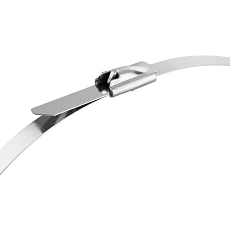 REV 0508238555 Kabelbinder, Pack mit 10 Stück, ca. 20 x 0,4 cm. Zugfest bis 60kg, silber