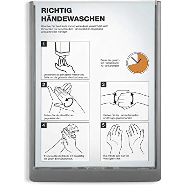 Durable Türschild Click Sign A4, zum Ankleben oder Anschrauben, graphit, 486737