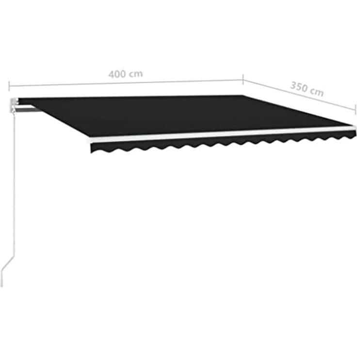 vidaXL Gelenkarmmarkise Einziehbar 400x350 cm Anthrazit – Bild 4