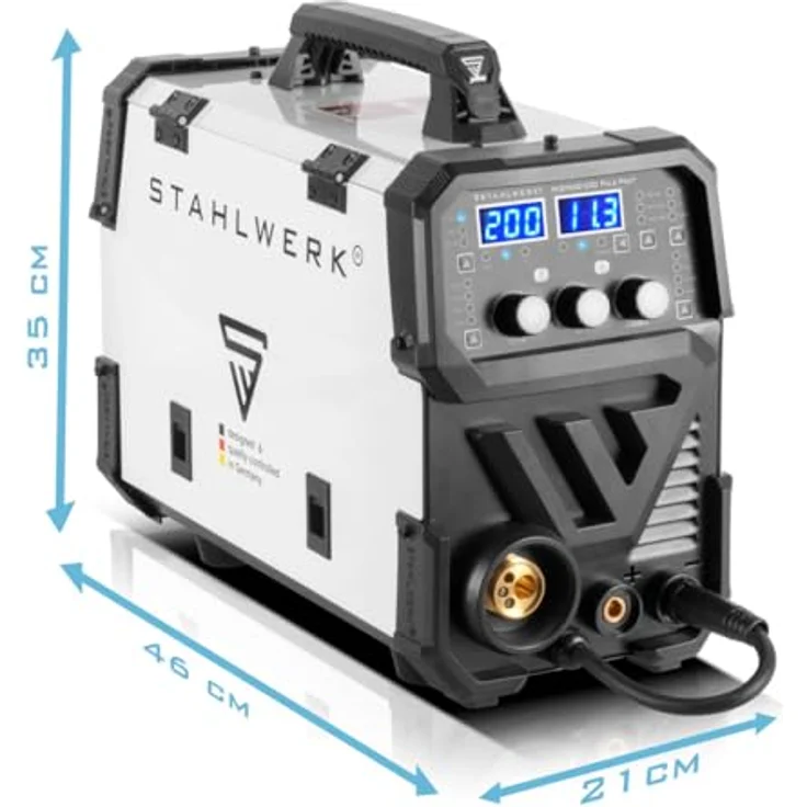 STAHLWERK Schweißgerät MIG MAG 200 Spot Puls Pro, Vollsynergischer IGBT Inverter, 5 in 1 Kombigerät mit Spotfunktion und 200 Ampere, Alu | Fülldraht | MIG MAG | ARC MMA | Lift TIG | Puls – Bild 5