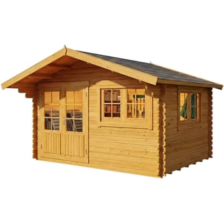 Alpholz Gartenhaus Holz Set Gabriel 400 x 300 cm, imprägniert (Pinie), inkl. Fußboden & Dacheindeckung, 10,5 m² Grundfläche – Bild 5